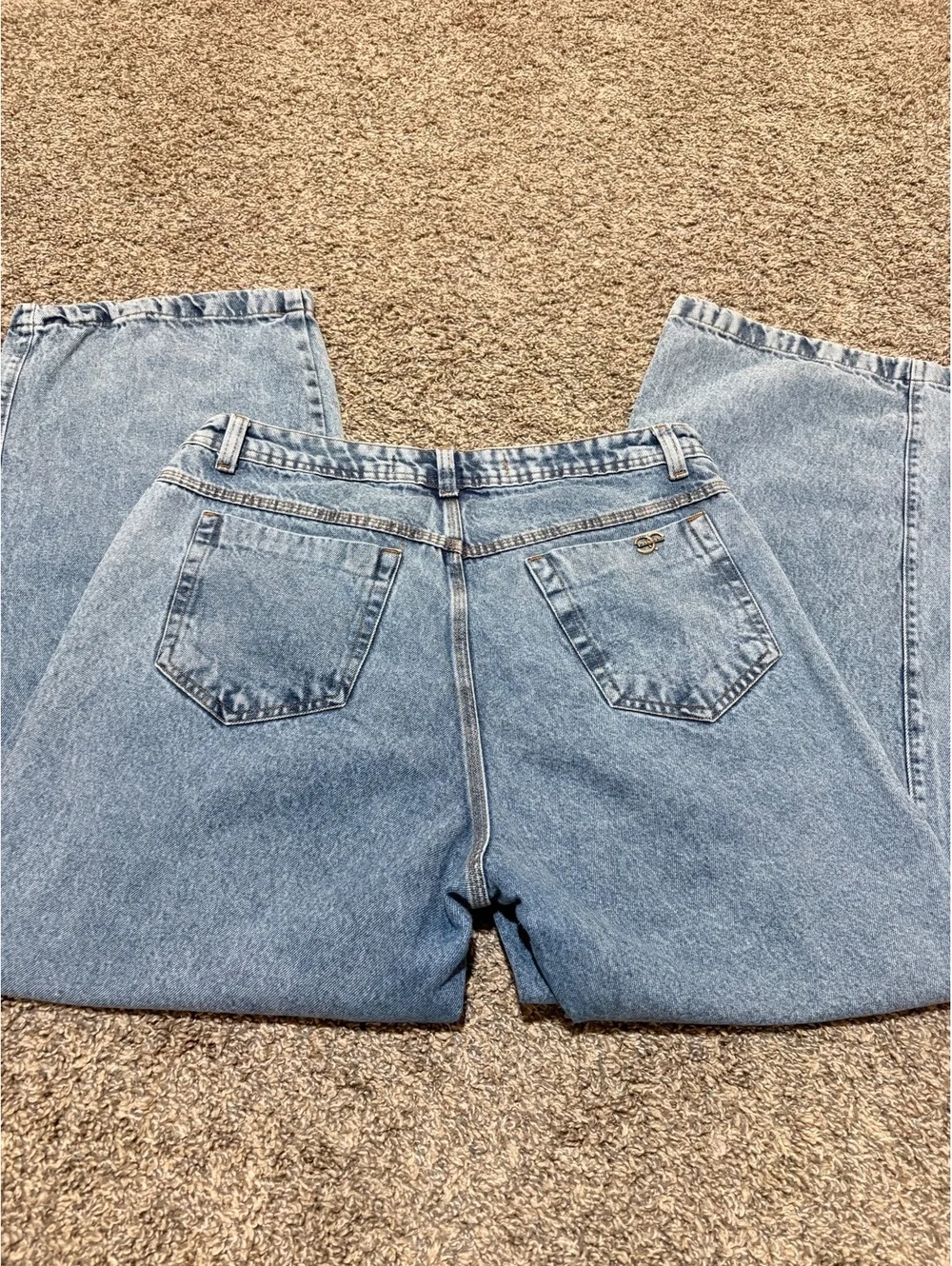 Mellody Wide Leg Jeans Light Wash High Rise Baggy Denim Size US 14 90s Y2K